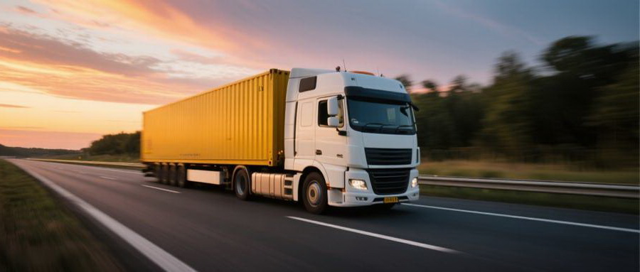 Road Freight Truck on Highway